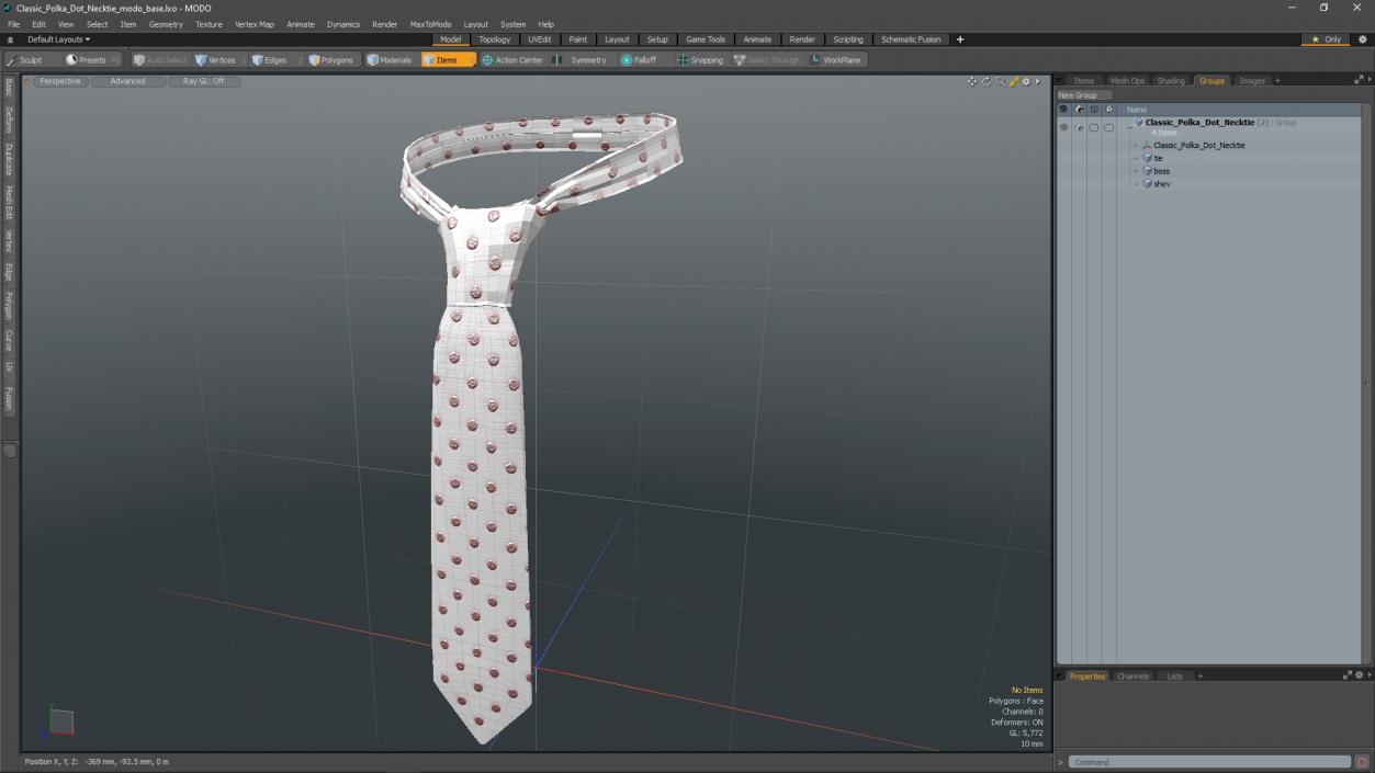 3D model Classic Polka Dot Necktie