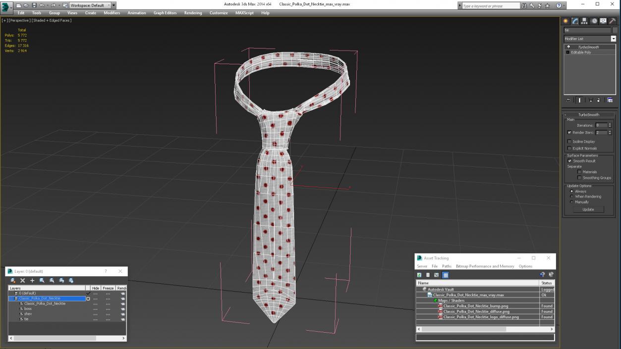 3D model Classic Polka Dot Necktie