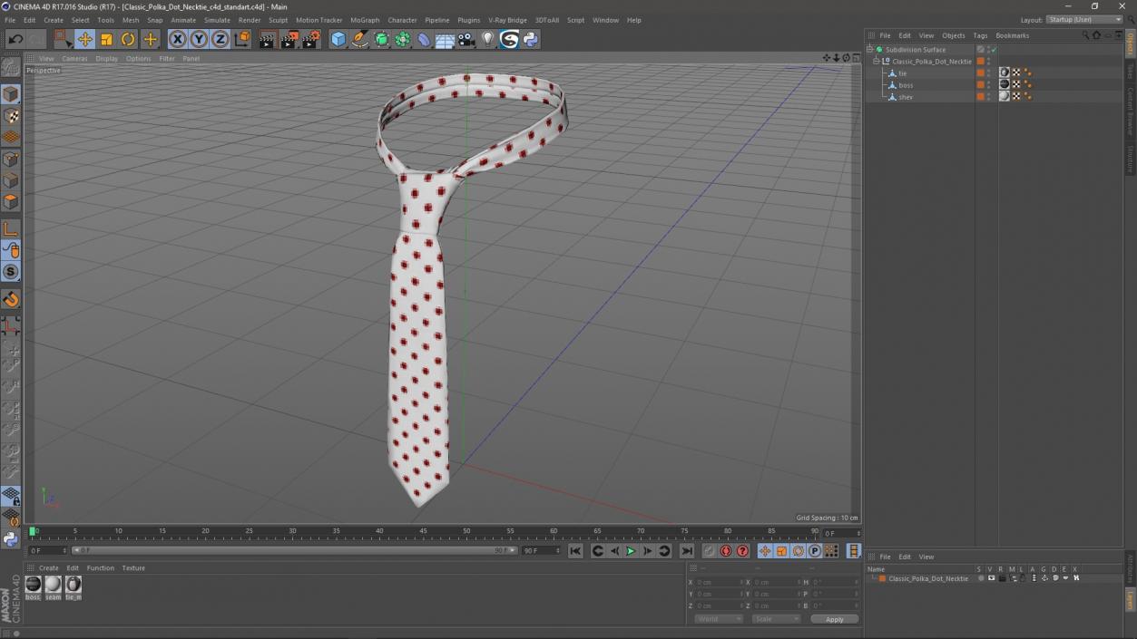 3D model Classic Polka Dot Necktie