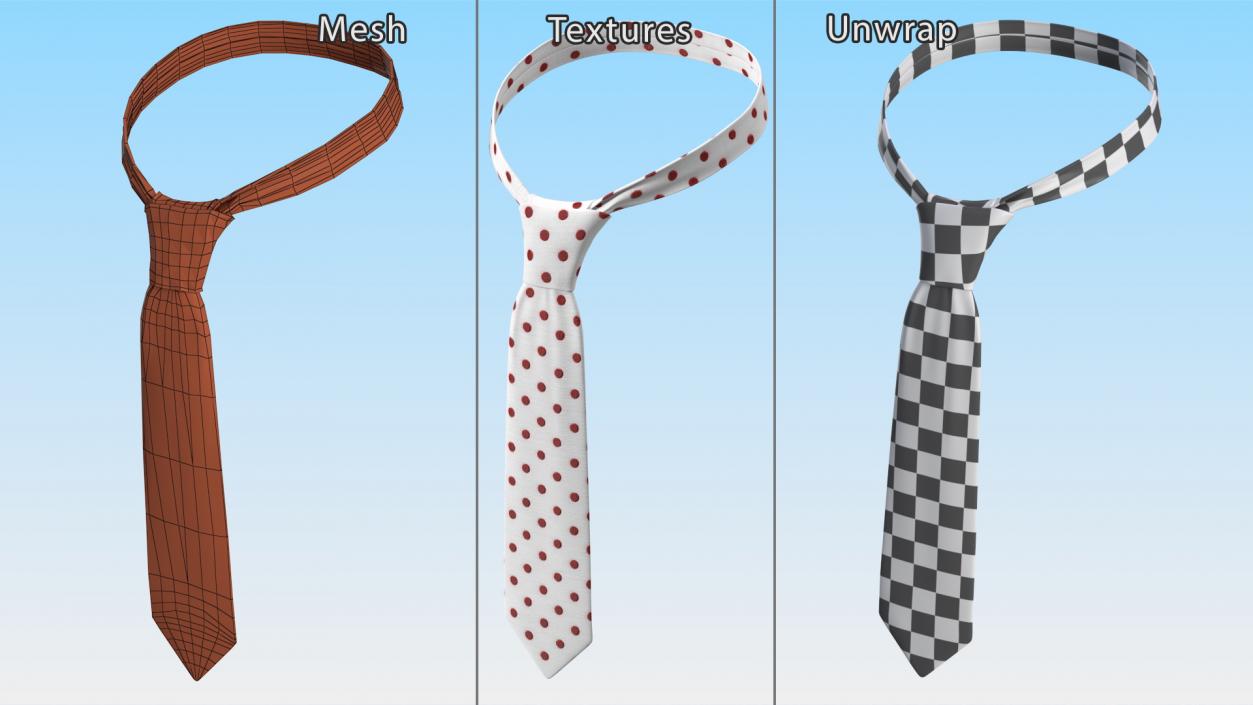 3D model Classic Polka Dot Necktie