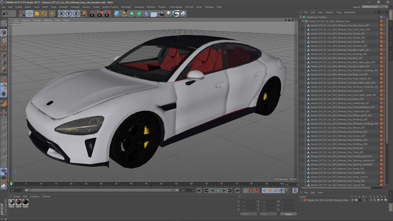 3D model Xiaomi SU7 EV Car 2023 Mineral Grey