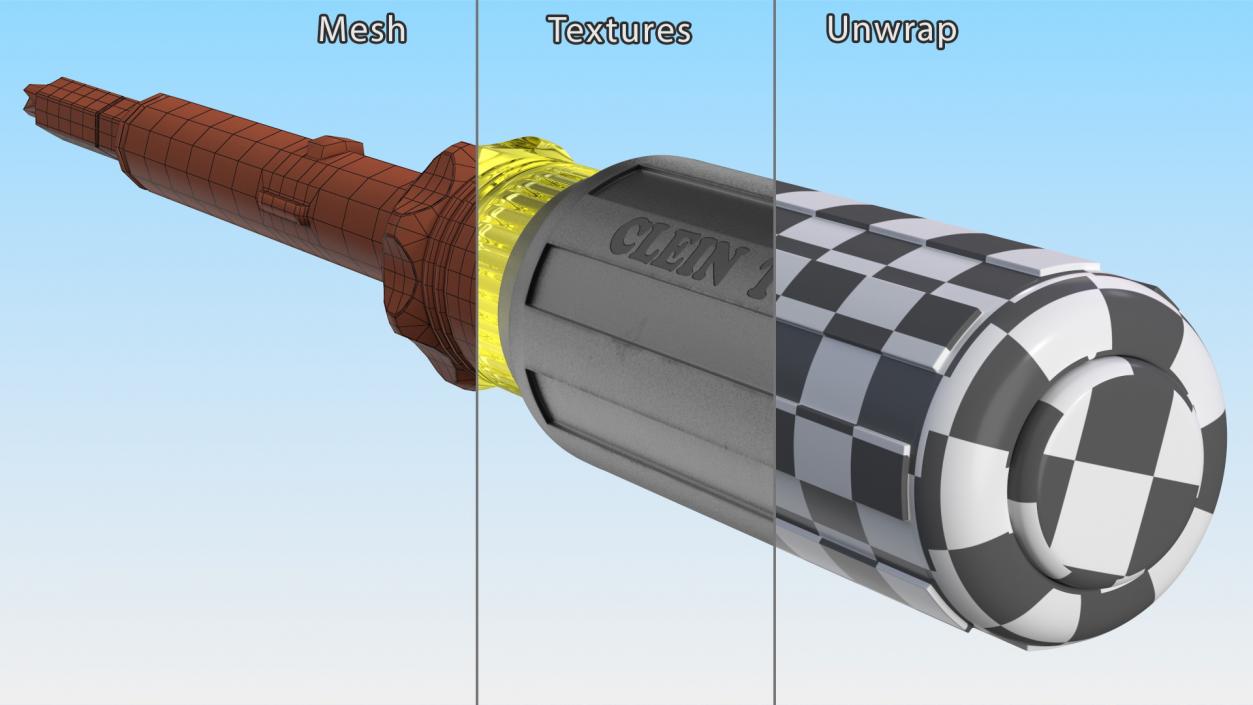 3D model Magnetic Screwdriver with Cross-Shaped Tips Klein Tools