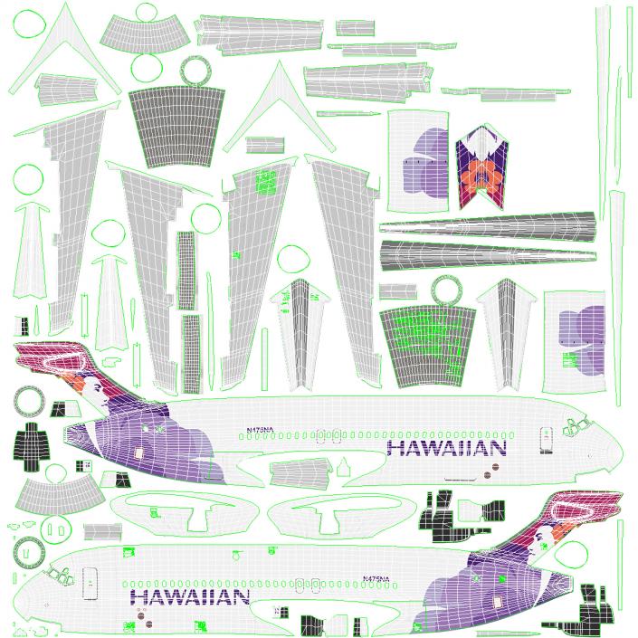 3D Hawaiian Boeing 717-200 Airlines Aircraft