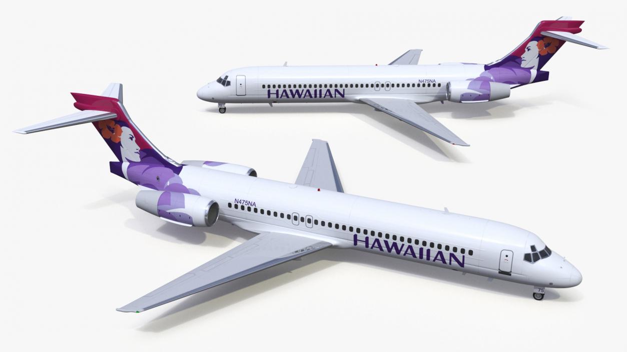 3D Hawaiian Boeing 717-200 Airlines Aircraft