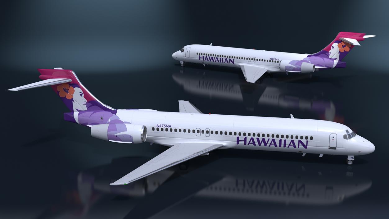 3D Hawaiian Boeing 717-200 Airlines Aircraft