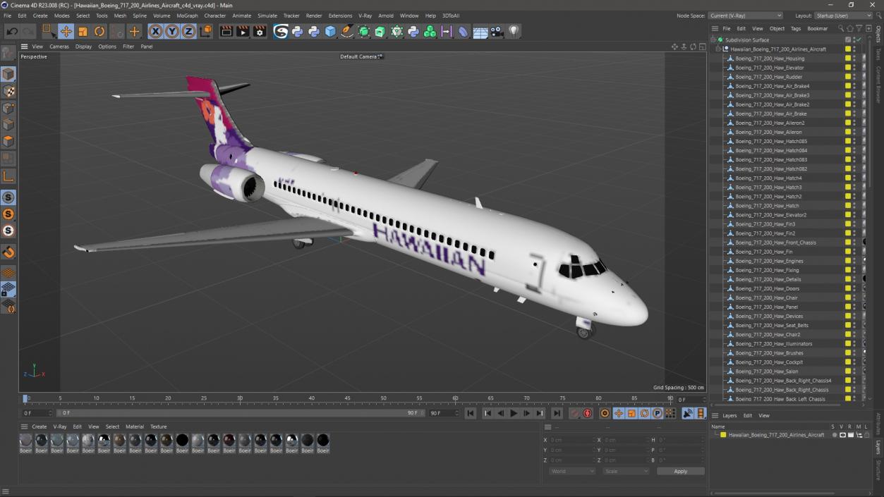 3D Hawaiian Boeing 717-200 Airlines Aircraft