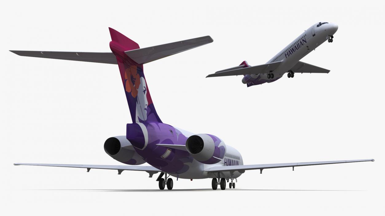 3D Hawaiian Boeing 717-200 Airlines Aircraft