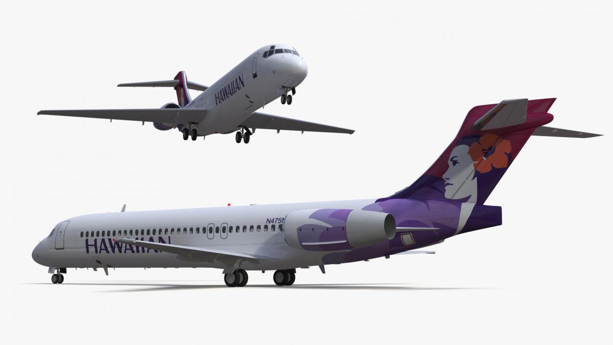 3D Hawaiian Boeing 717-200 Airlines Aircraft