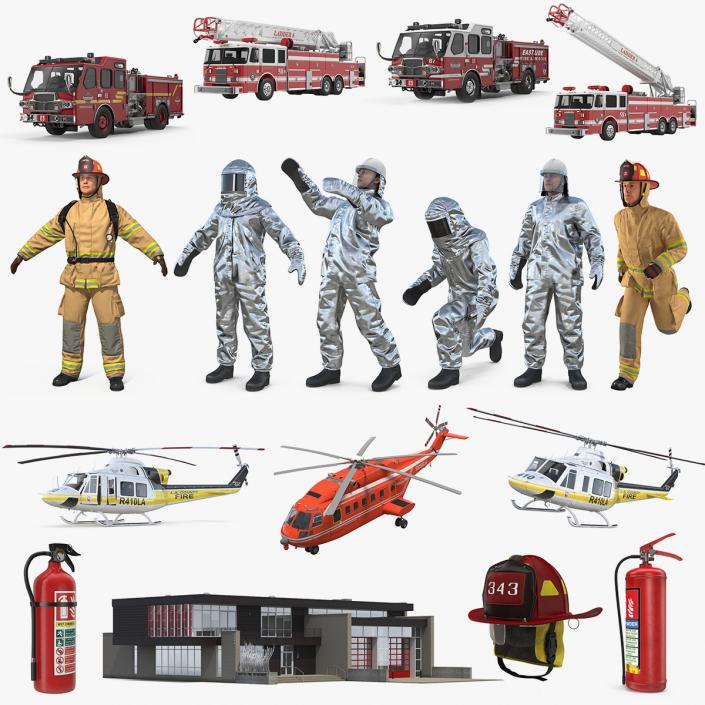 Firefighters and Equipment Collection 2 3D model