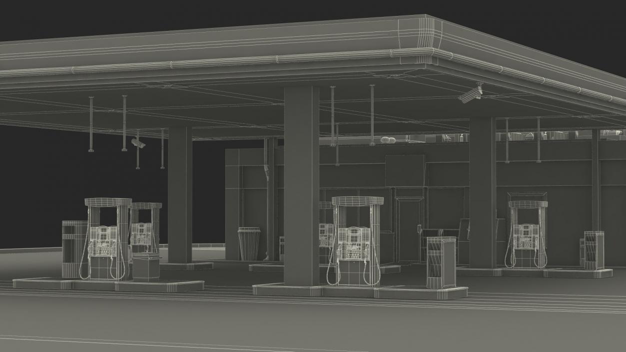 3D Gasoline Station Blue