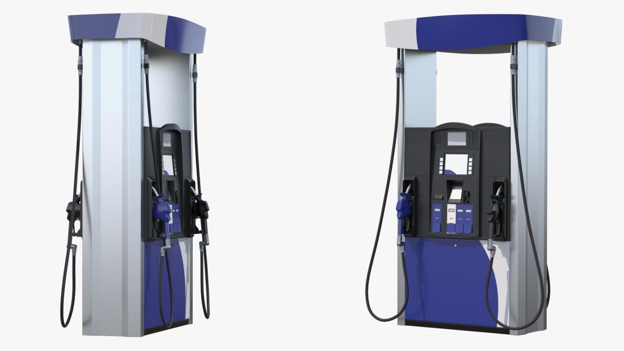 3D Gasoline Station Blue