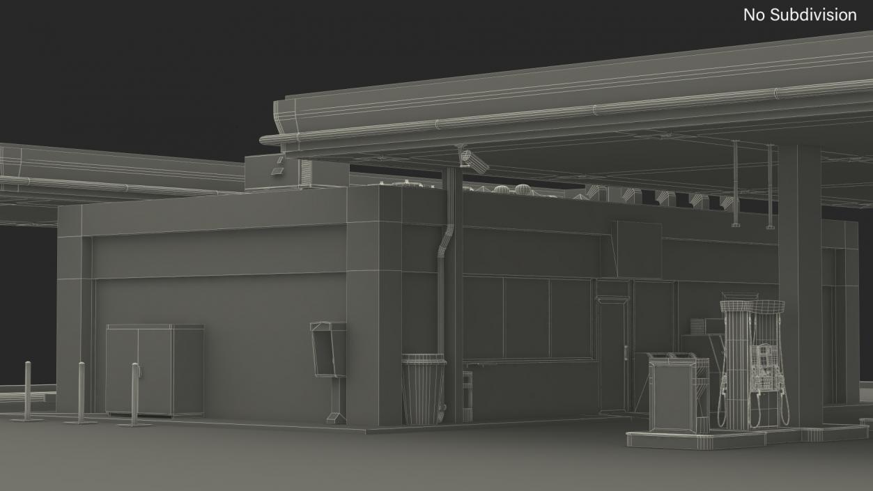 3D Gasoline Station Blue