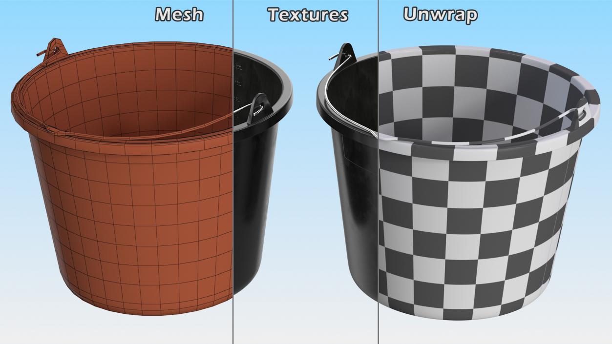 3D Construction Bucket 20L model