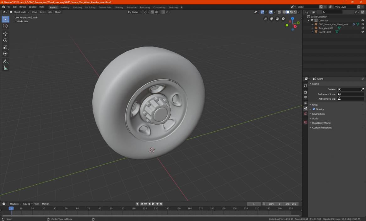 3D model GMC Savana Van Wheel