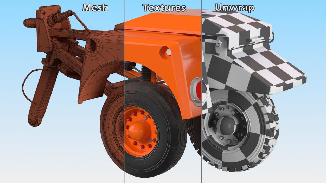 3D model Pickup Truck with Runway Friction Tester