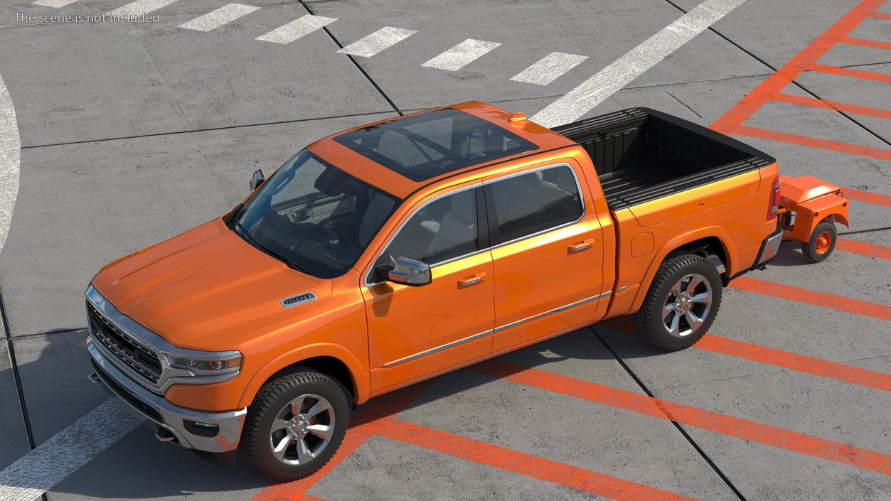 3D model Pickup Truck with Runway Friction Tester