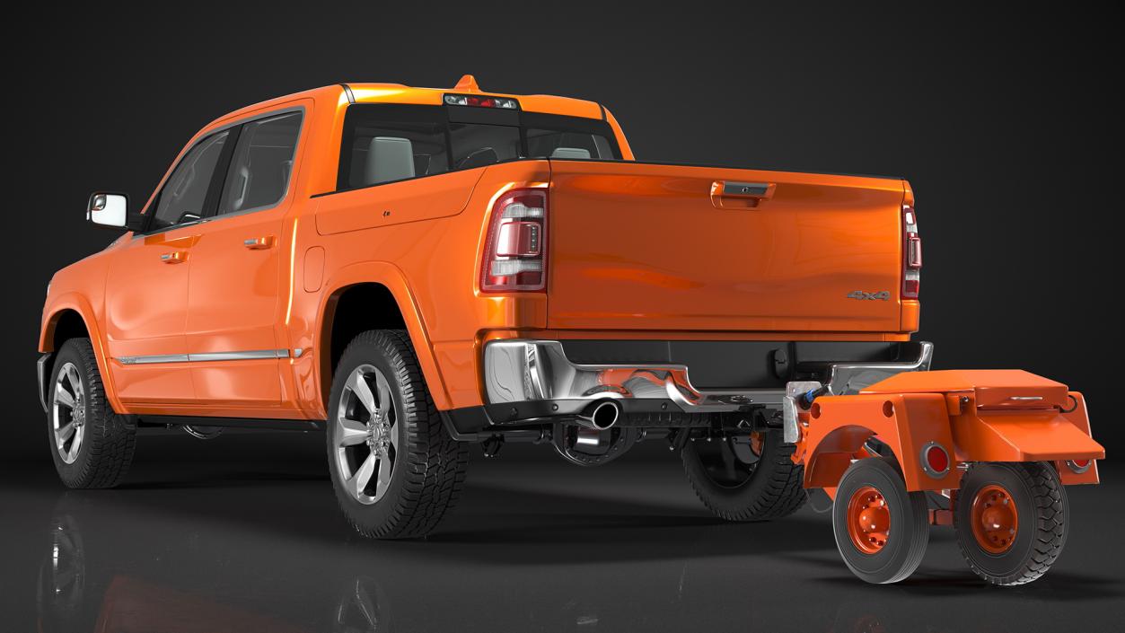 3D model Pickup Truck with Runway Friction Tester