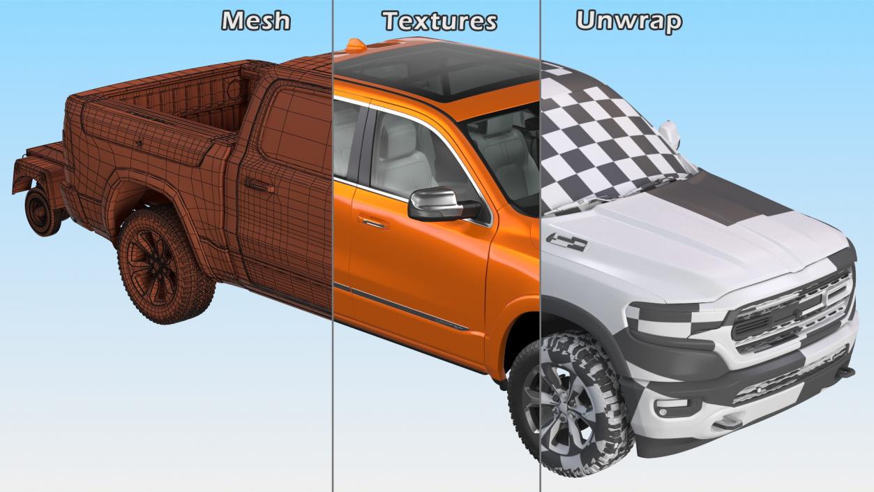 3D model Pickup Truck with Runway Friction Tester