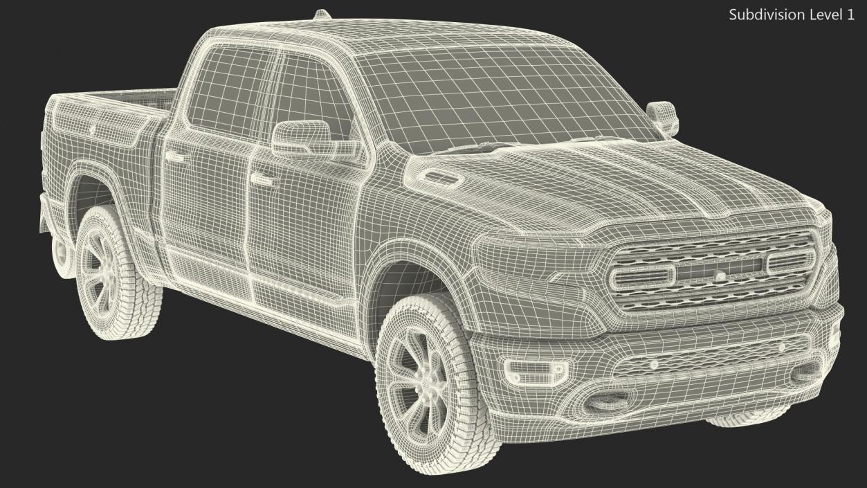 3D model Pickup Truck with Runway Friction Tester