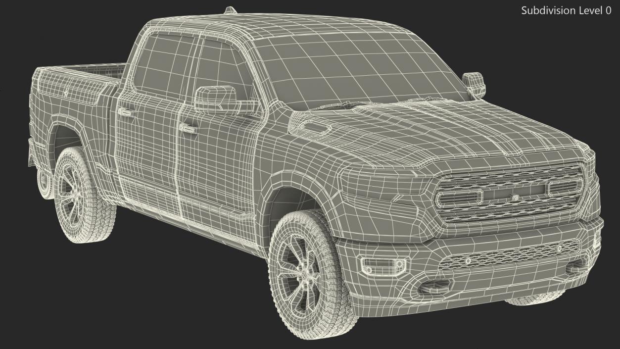 3D model Pickup Truck with Runway Friction Tester