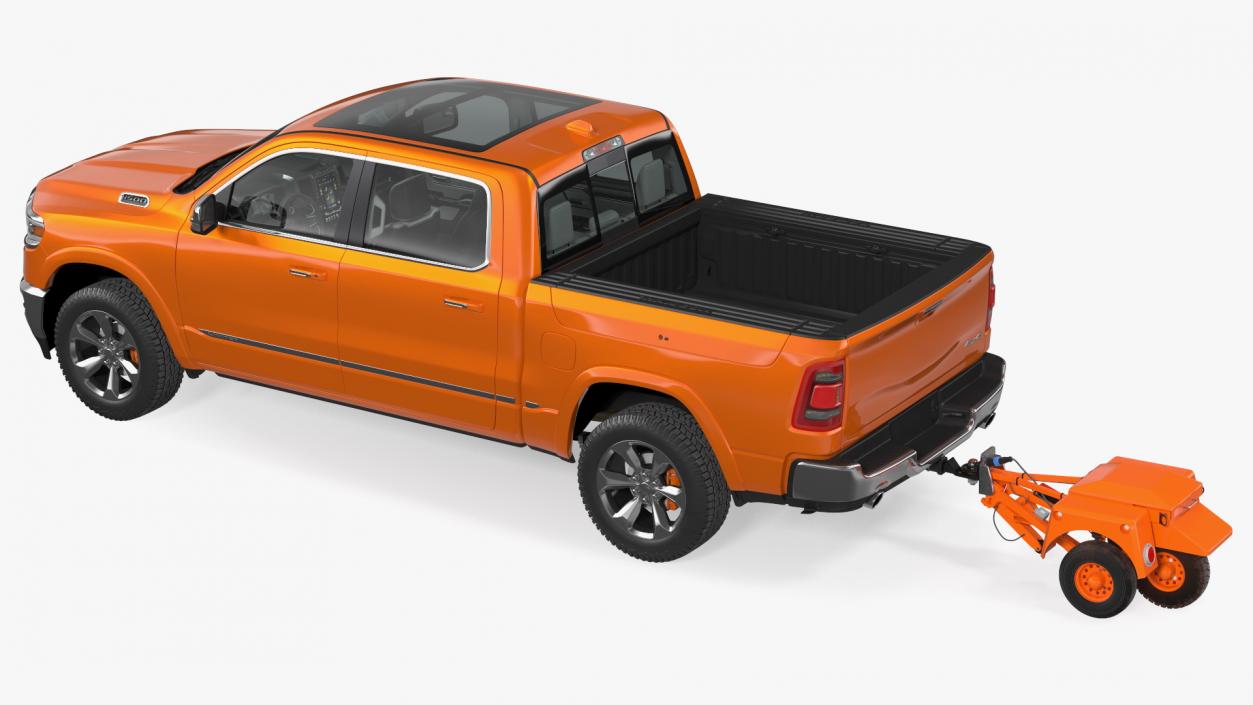 3D model Pickup Truck with Runway Friction Tester