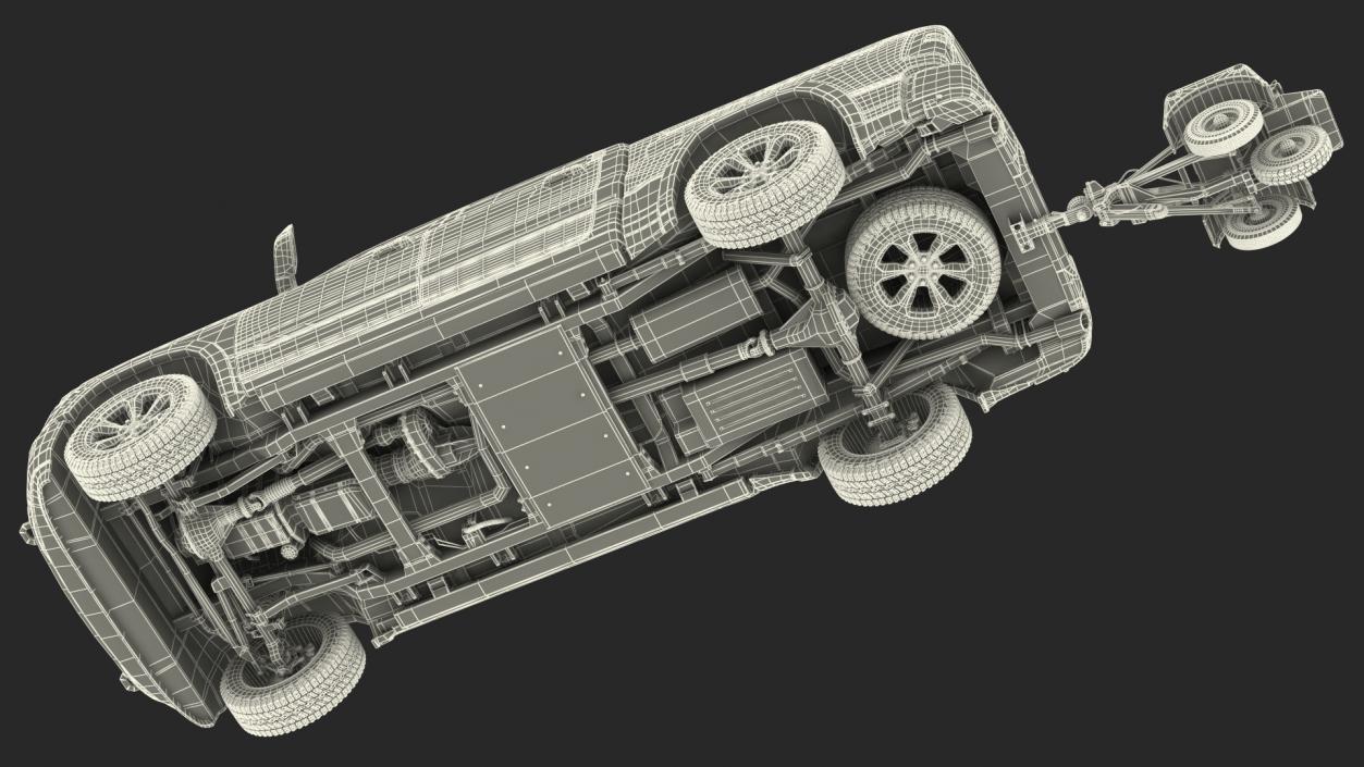 3D model Pickup Truck with Runway Friction Tester