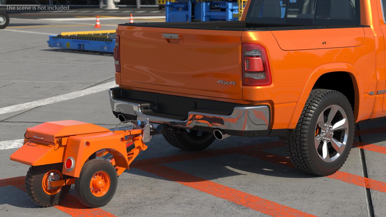 3D model Pickup Truck with Runway Friction Tester