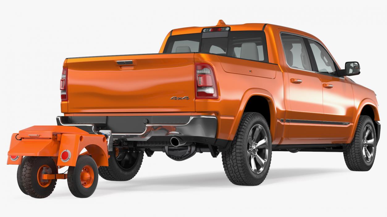 3D model Pickup Truck with Runway Friction Tester