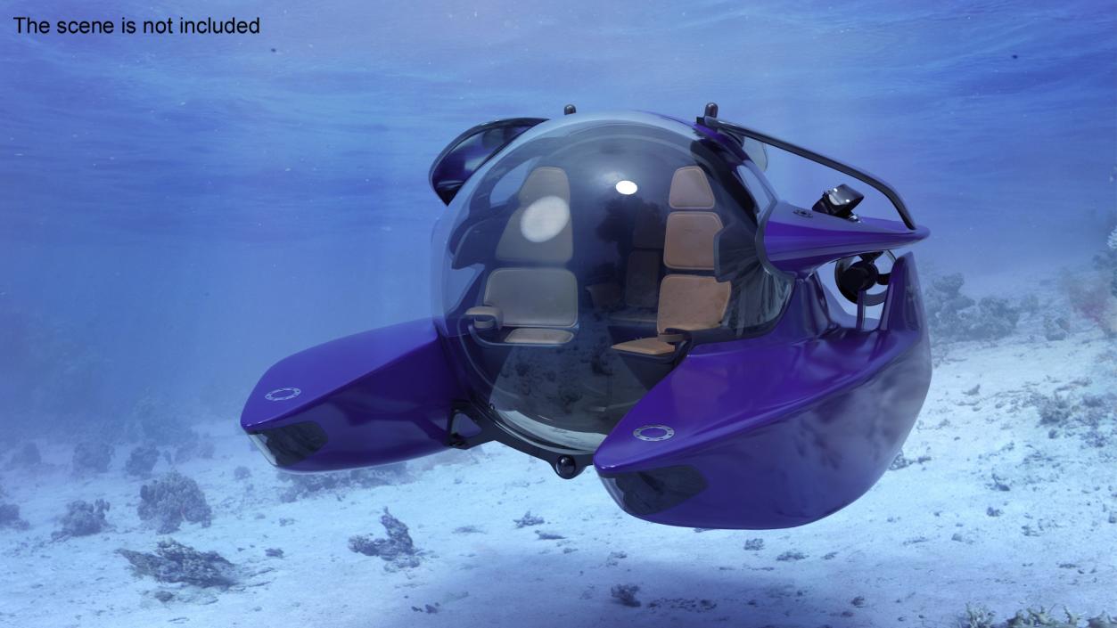 3D Aston Martin Luxurious Personal Submarine Purple model