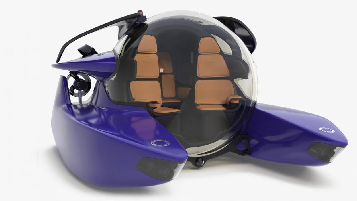 3D Aston Martin Luxurious Personal Submarine Purple model