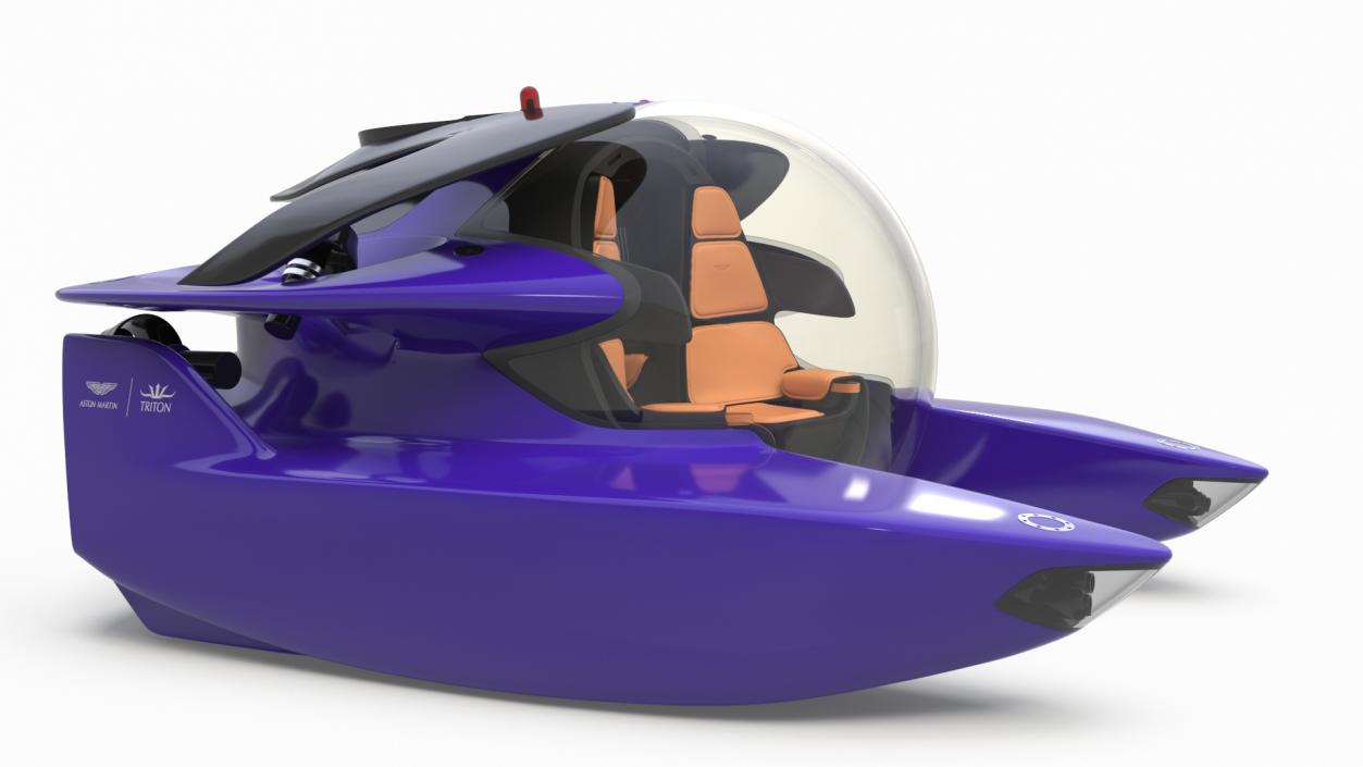 3D Aston Martin Luxurious Personal Submarine Purple model