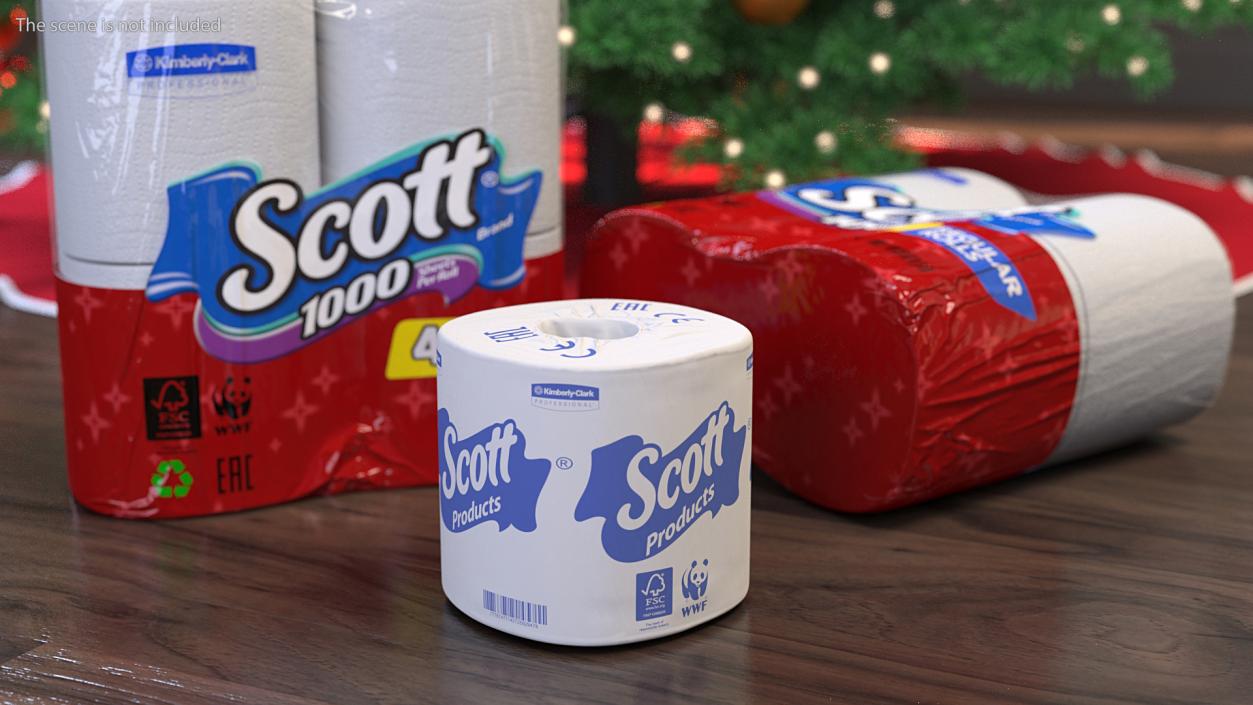 Scott Individually Wrapped Toilet Paper Roll 3D model