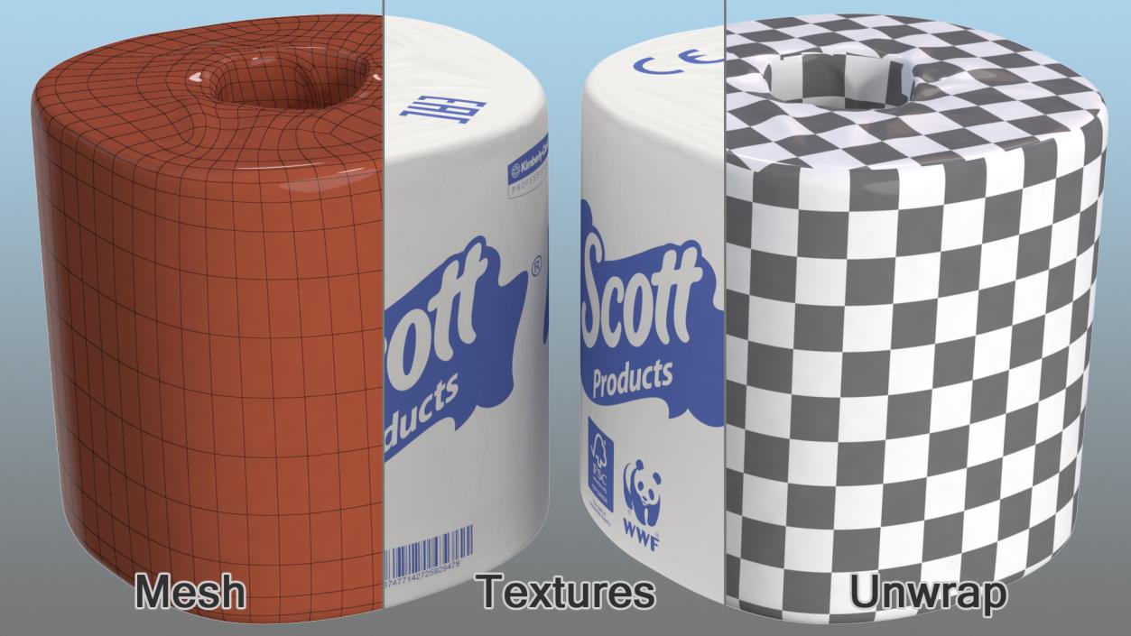 Scott Individually Wrapped Toilet Paper Roll 3D model