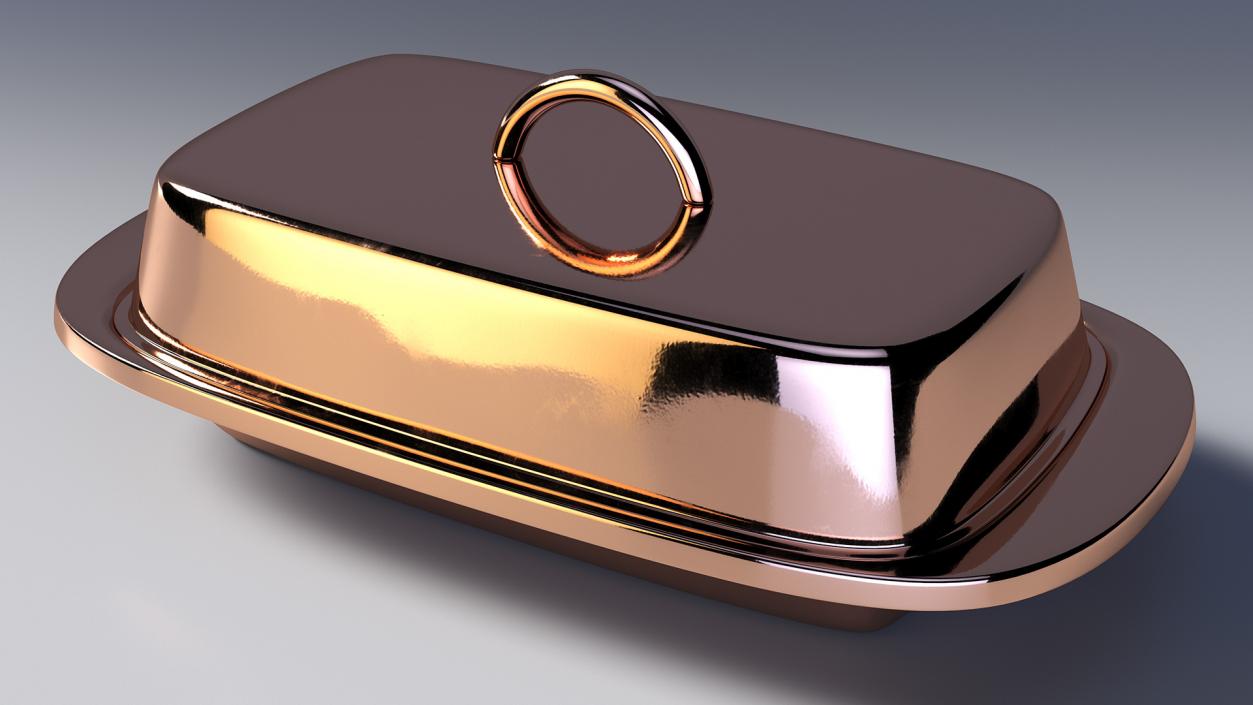 3D Copper Butter Dish model