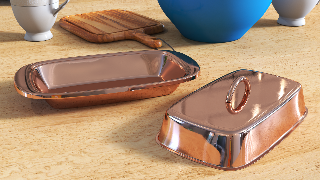 3D Copper Butter Dish model