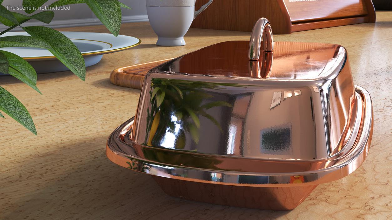 3D Copper Butter Dish model