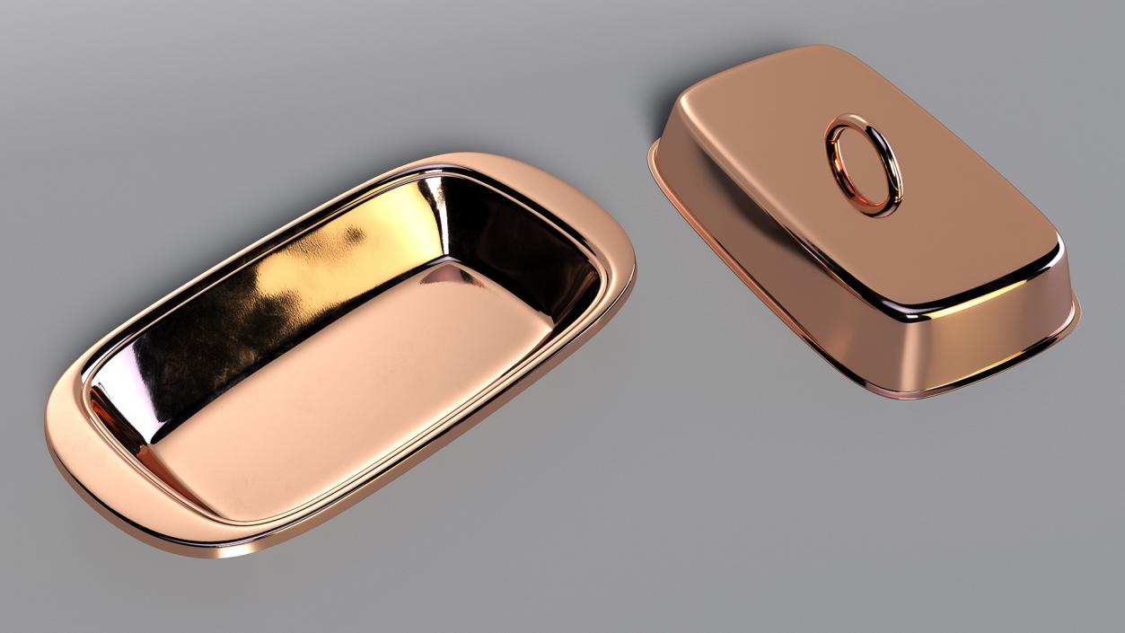 3D Copper Butter Dish model