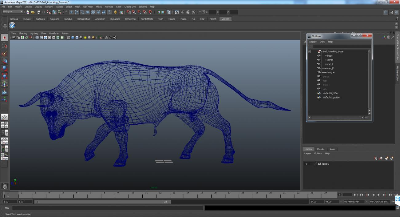 Bull Attacking Pose 3D model