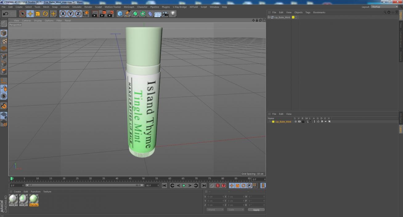 3D Lip Balm Mint model