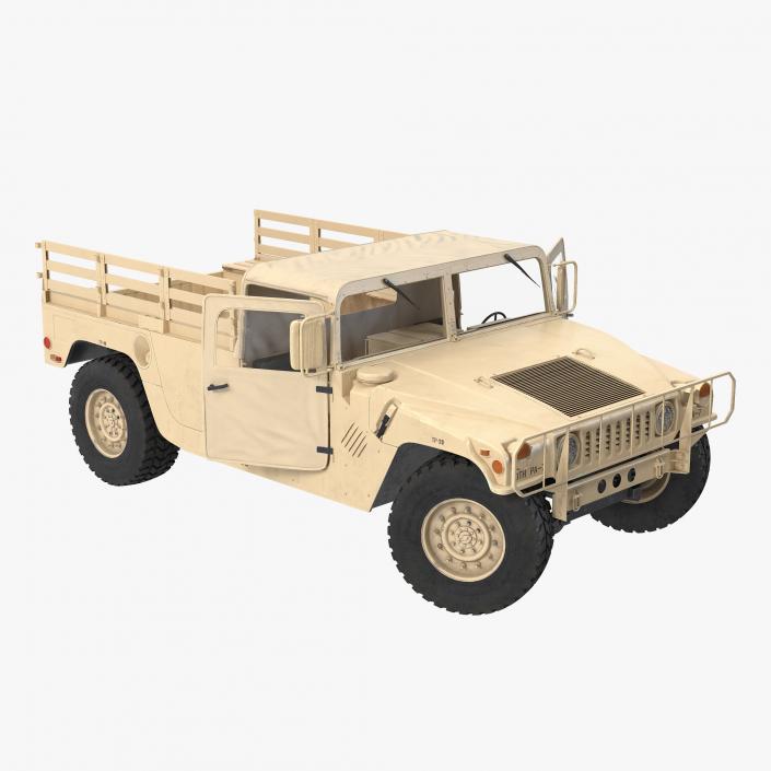 Military Cargo Troop Carrier HMMWV m1038 Rigged Camo Desert 3D model