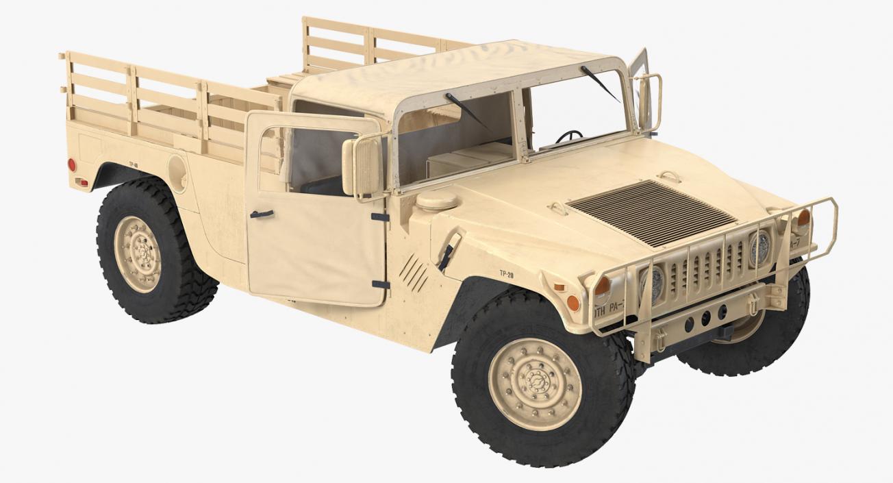 Military Cargo Troop Carrier HMMWV m1038 Rigged Camo Desert 3D model