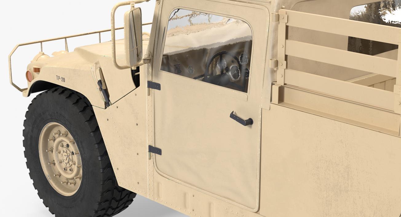 Military Cargo Troop Carrier HMMWV m1038 Rigged Camo Desert 3D model