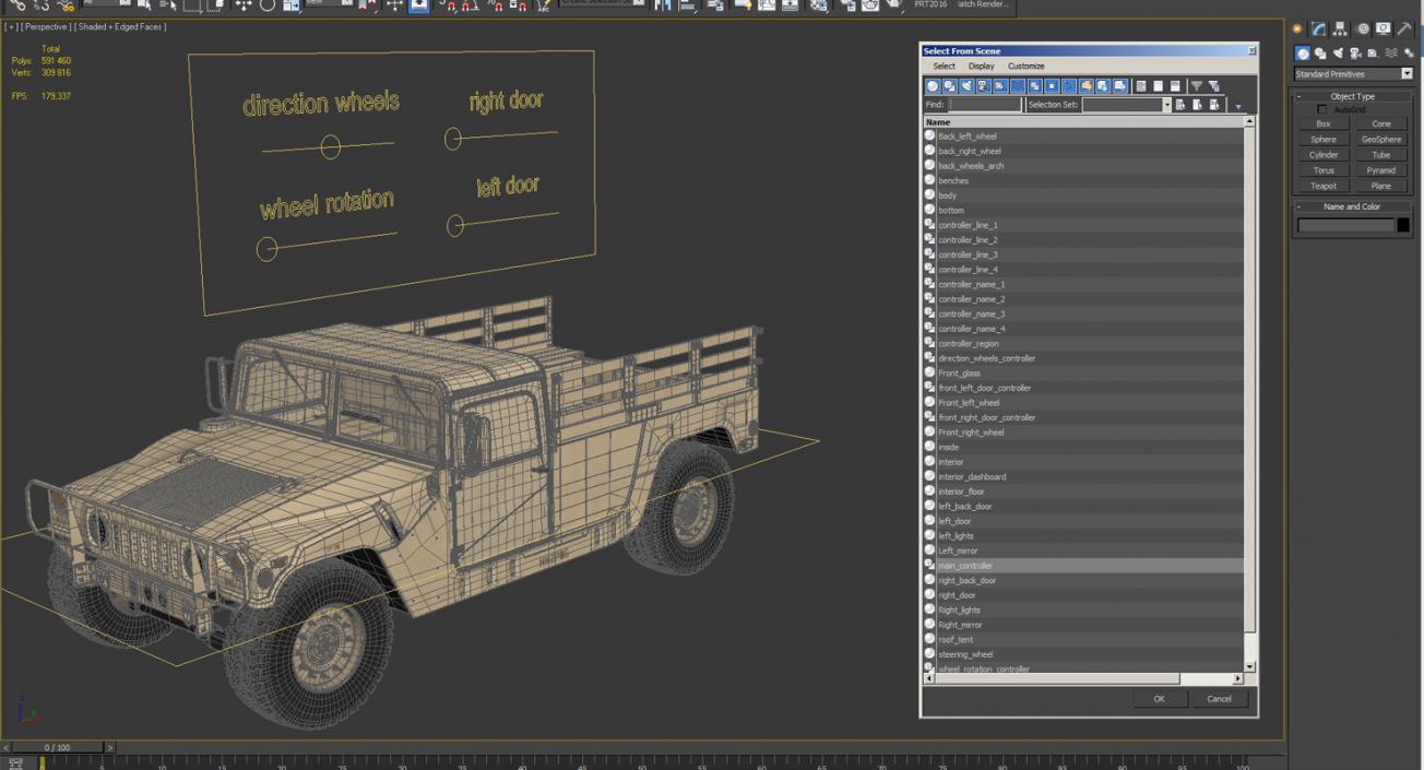 Military Cargo Troop Carrier HMMWV m1038 Rigged Camo Desert 3D model