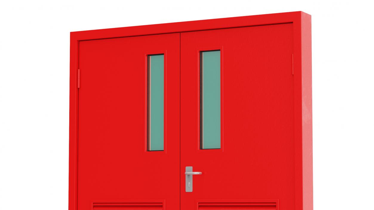 3D Double Fire Exit Doors Collection model