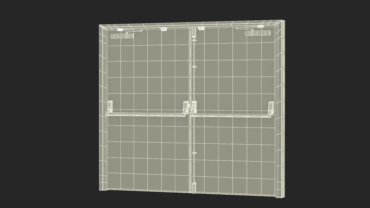 3D Double Fire Exit Doors Collection model