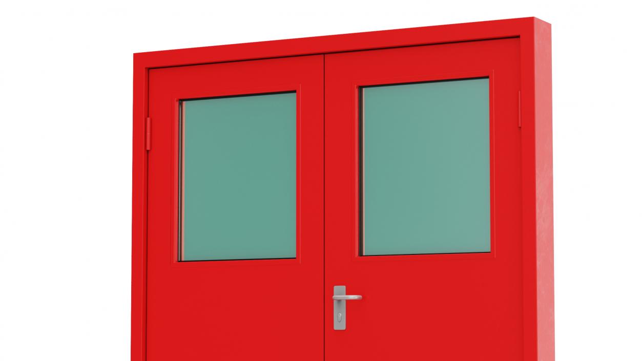 3D Double Fire Exit Doors Collection model