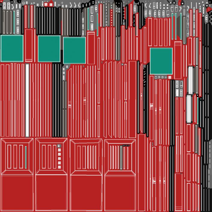 3D Double Fire Exit Doors Collection model