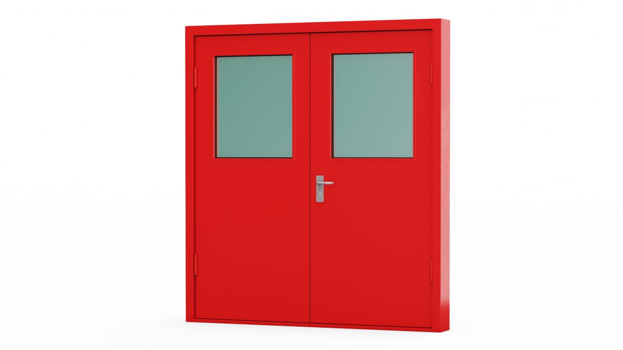 3D Double Fire Exit Doors Collection model