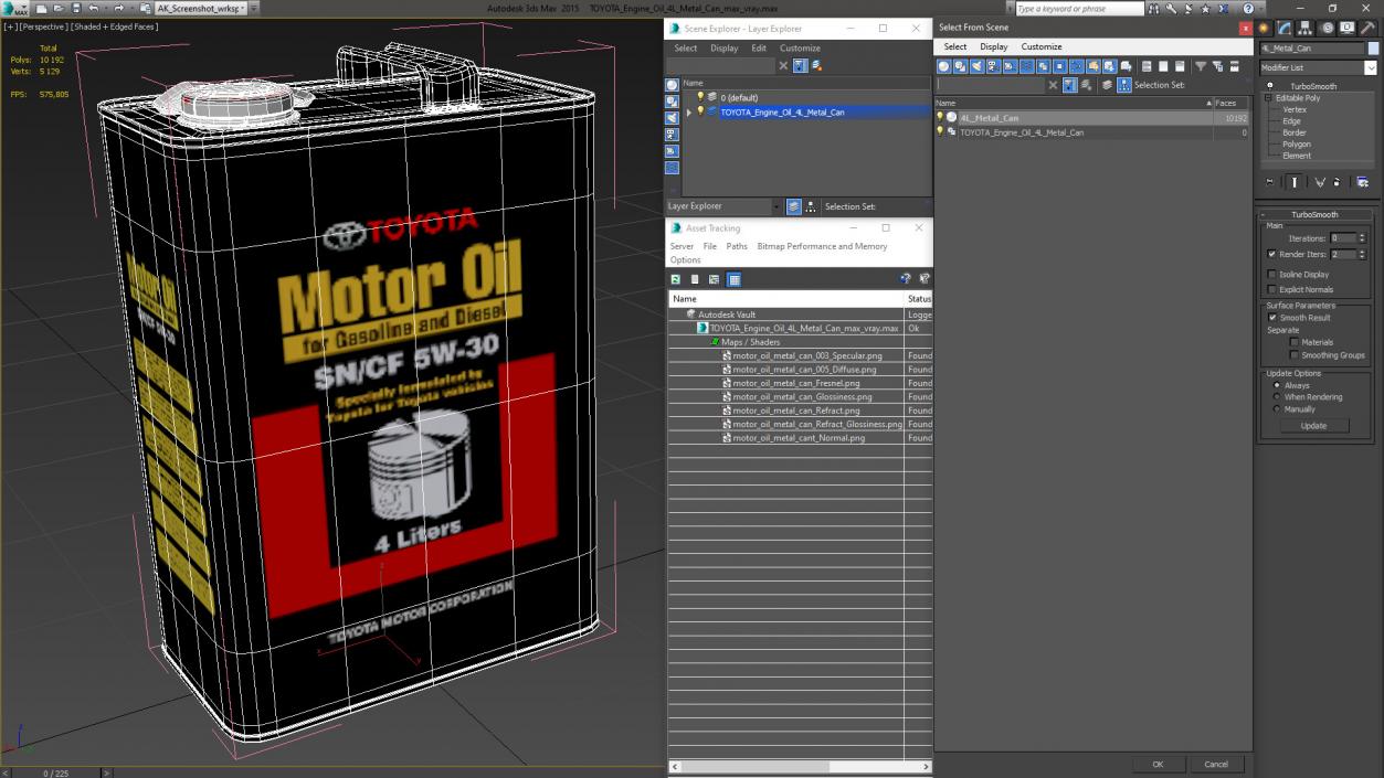 3D model TOYOTA Engine Oil 4L Metal Can