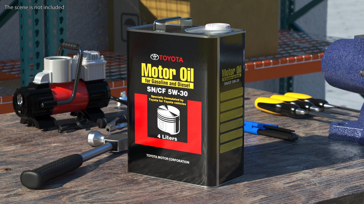 3D model TOYOTA Engine Oil 4L Metal Can